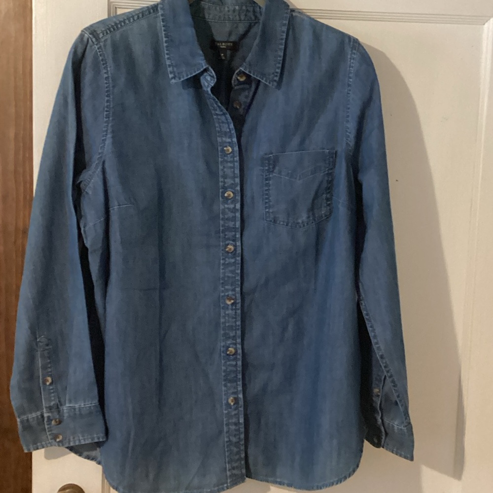 Talbots Blue Denim Button-Up Shirt NWOT